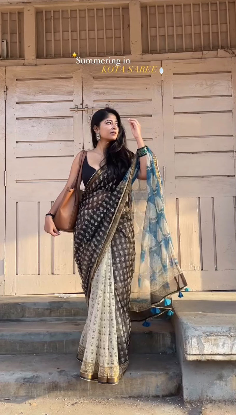 Kota doria cotton saree